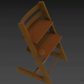 Cantilever Wood Chair For Kids 3d model