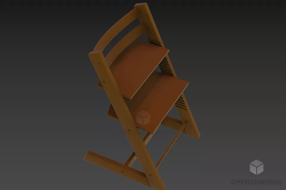 Bar Chair With Inox Tube Frame 3d model