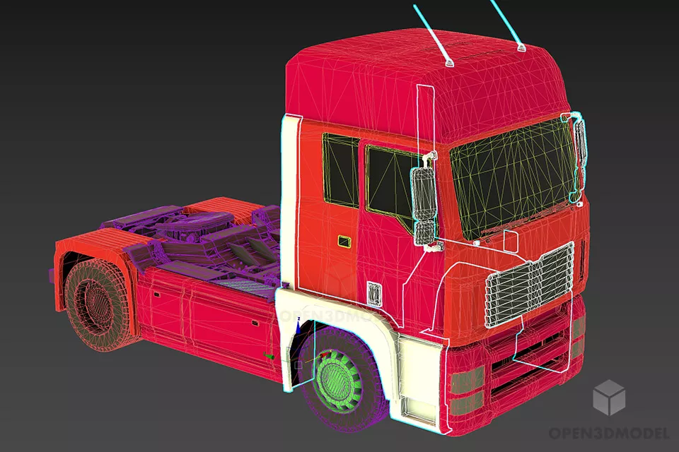 Eu Truck Trailer Heard Vehicle 3d model 2