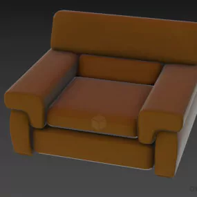 Leather Armchair Upholstered 3d model