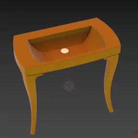 Bedroom Sink Console Curved Leg 3d model