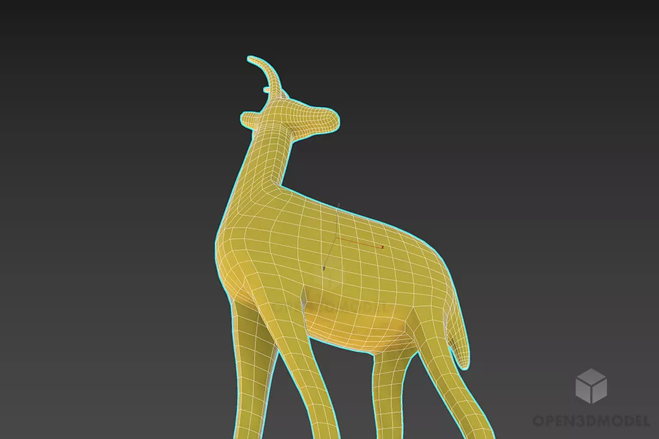 Goat Animal Figurine Decorative 3d model 2