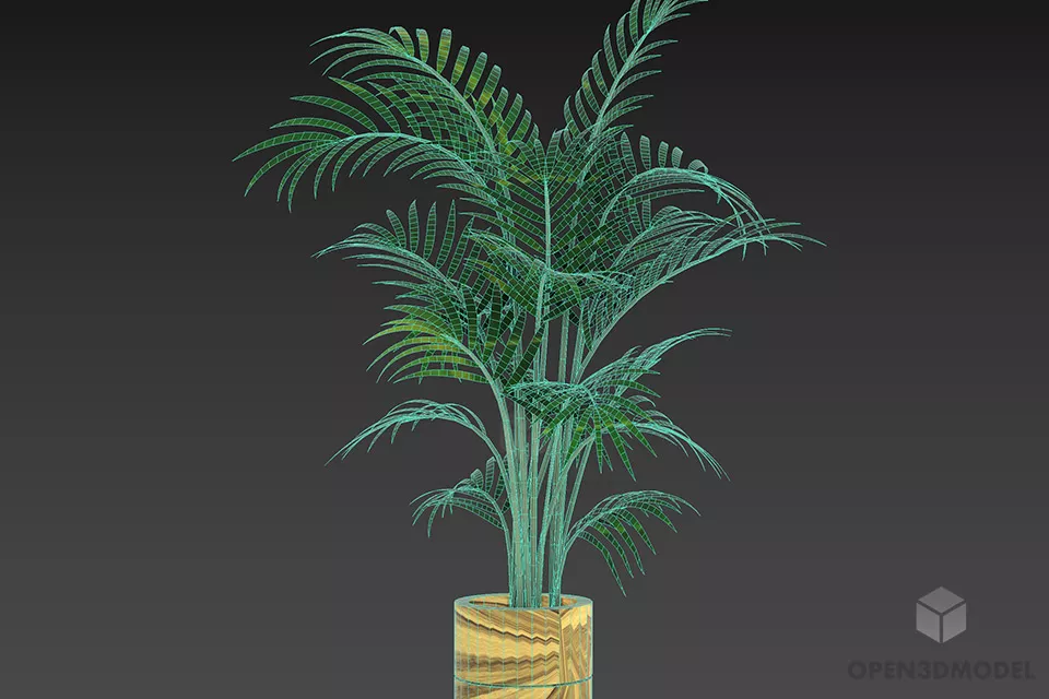 Palm Pot 3d model 2