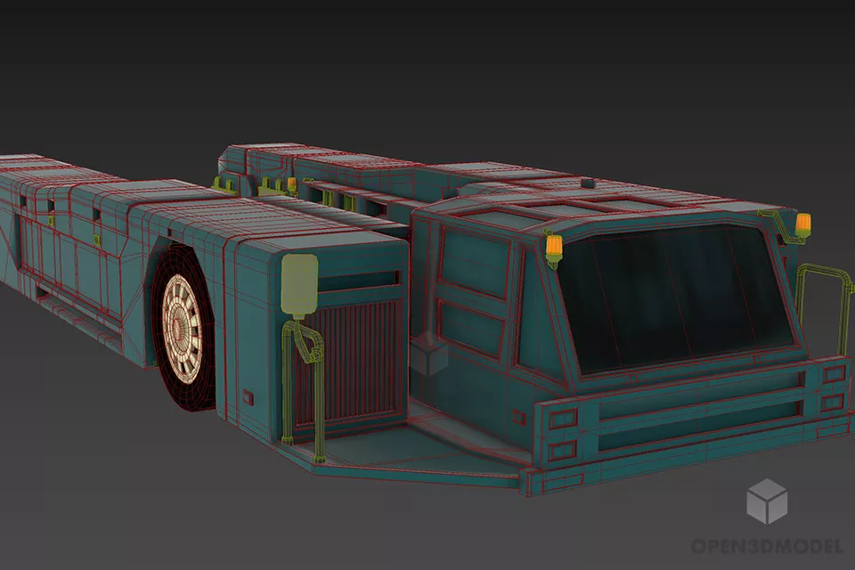 Airplane Truck Supply 3d model 2