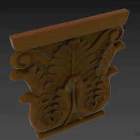 Syrian Column Head Carved Decoctive 3d model