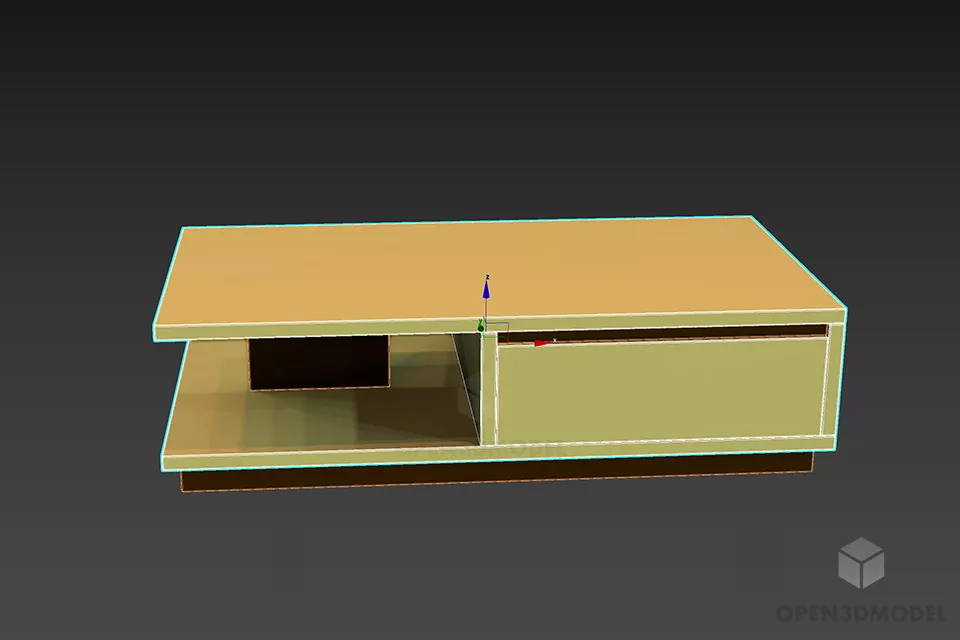 Coffee Table Rack With Drawers 3d model 2