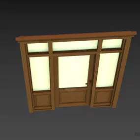 Elegant Door With Glass Frame 3d model