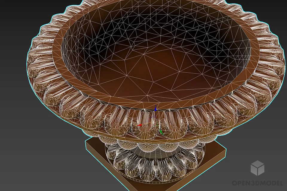 Stone Vase For Garden 3d model 2