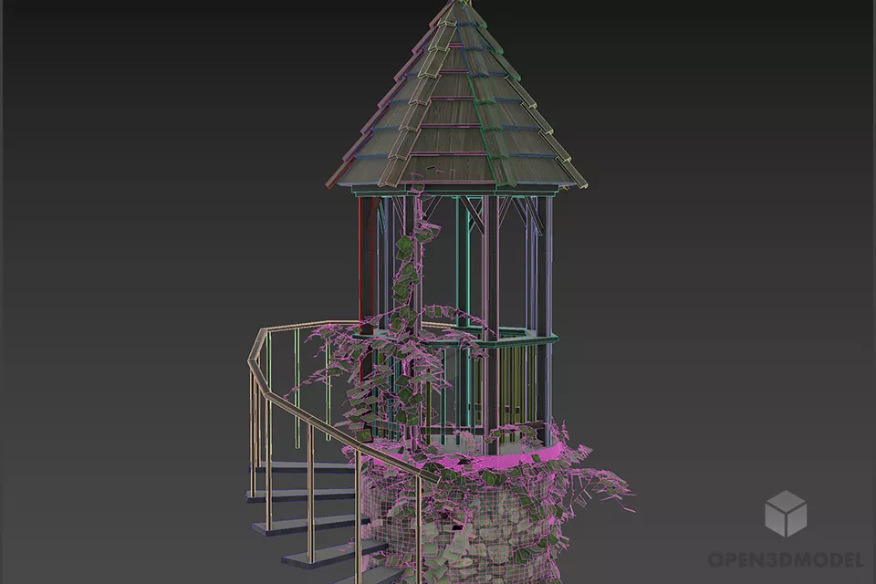 Small Pavilion Tower 3d model 2