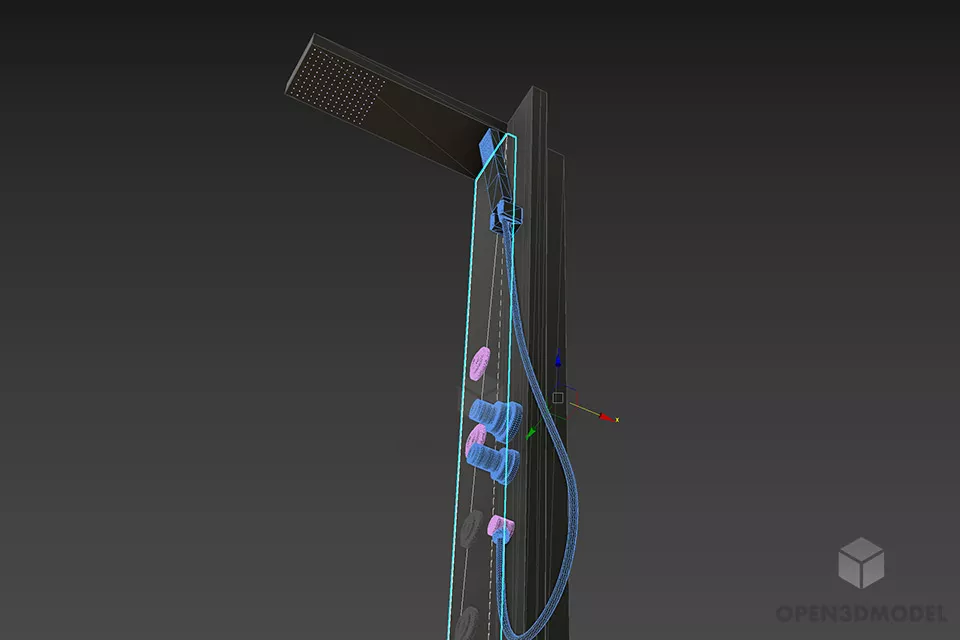 Shower For Jacuzzi Pool 3d model 2