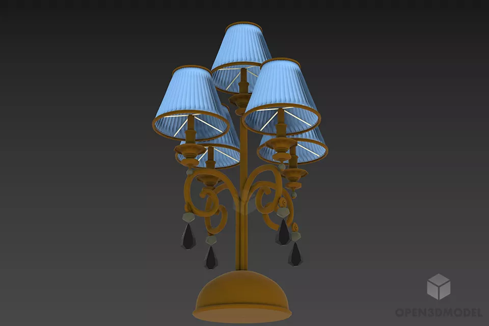 Crystal Square Shade Table Lamp 3d model
