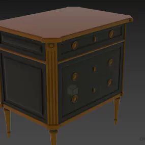 Walnut Nightstand Elegant Furniture 3d model