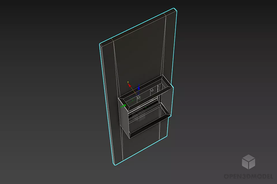 Crystal Sconce Lamp Rectangle Shape 3d model 2