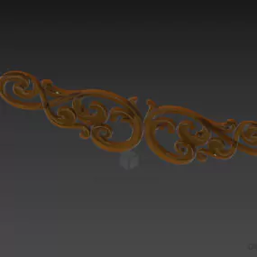 Floral Decoration Plaster Wall Mounted 3d model