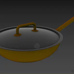 Frying Pan With Glass Cap 3d model