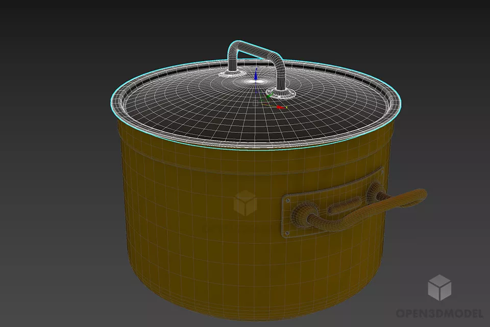 Kitchen Accessories Inox Pan 3d model 2