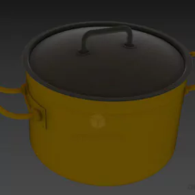 Kitchen Accessories Inox Pan 3d model