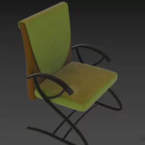 Cantilever Office Armchair With Inox Frame 3d model