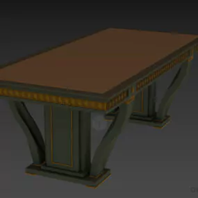 Decorative Rectangle Table With Inox Leg 3d model