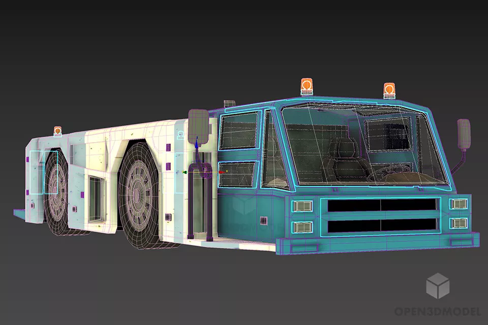 Low Truck Airplane Vehicle 3d model 2