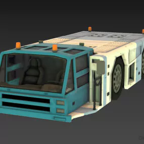 Low Truck Airplane Vehicle 3d model