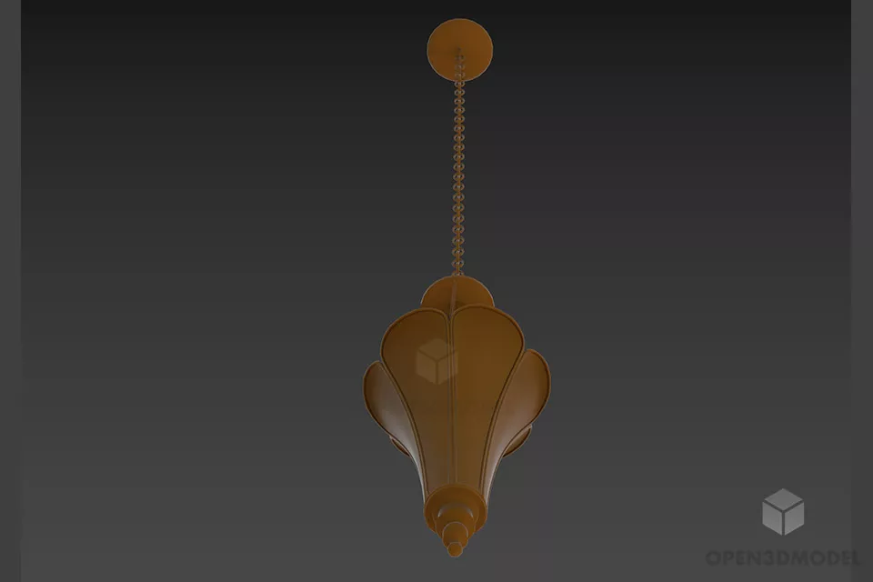 Pendant Lamp Dual Shade With Inox Frame 3d model