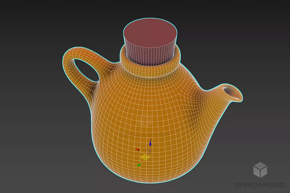 Marble Teapot, Small Pot 3d model 2