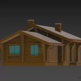 Roof House Wood Frame 3d model