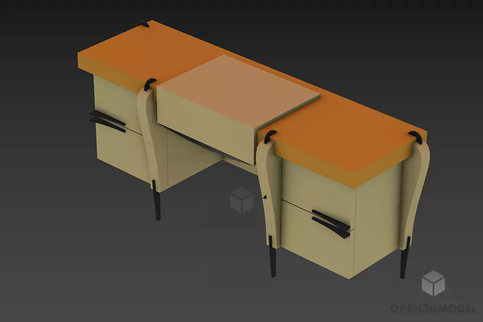 Tall Locker With Drawers 3d model