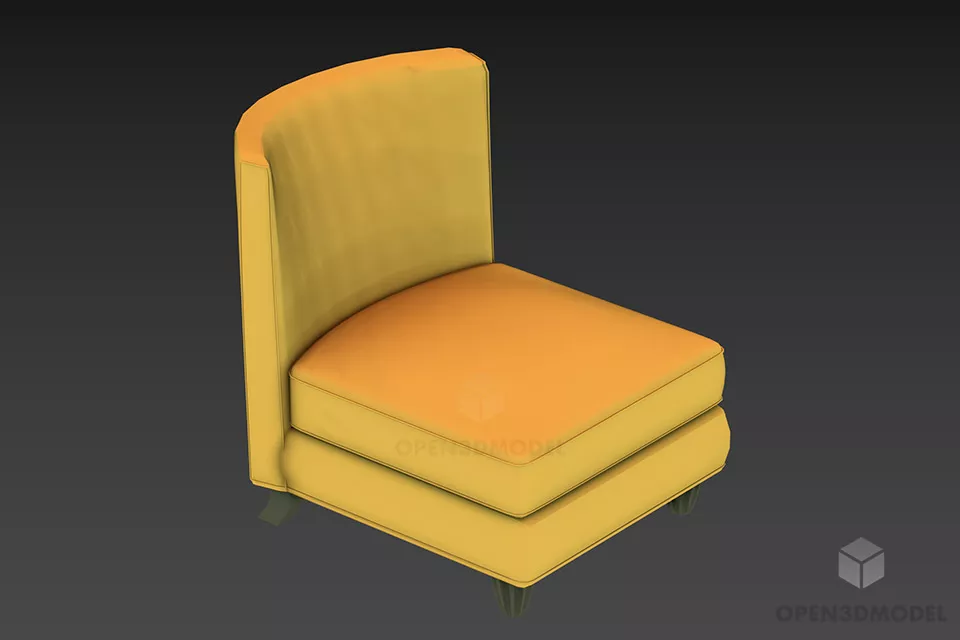 Vintage Sofa With Purple Textile 3d model