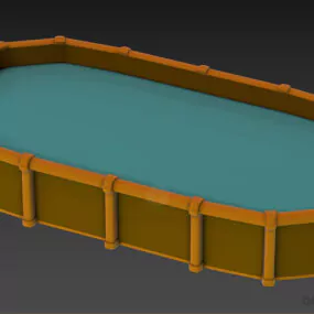 Round Edge Pool 3d model