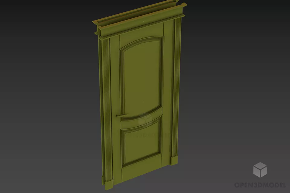 Shower Glass Door Cezare With Inox Frame 3d model