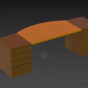 Work Table With Dual Cabinets 3d model