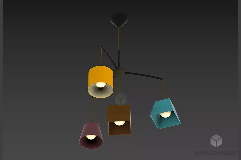 Luxurious Modern Hotel Table Lamp Rectangle Shape 3d model