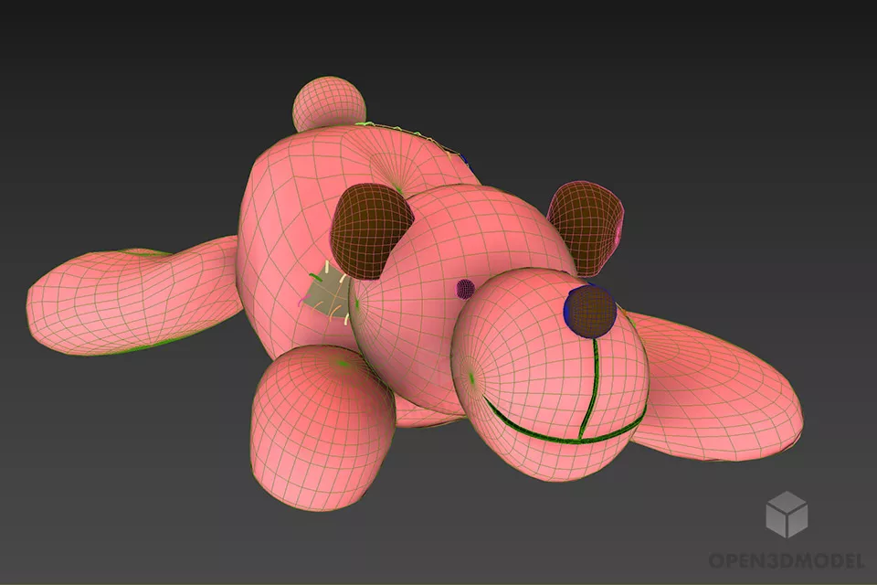 Little White Bear, Stuffed Toy 3d model 2