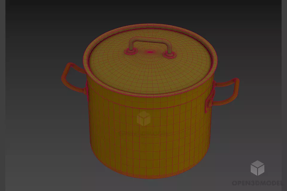 Inox Pan, Kitchen Utensil 3d model 2