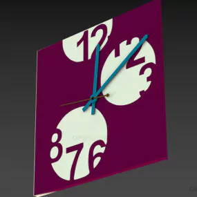 Black Wall Clock Decoration 3d model