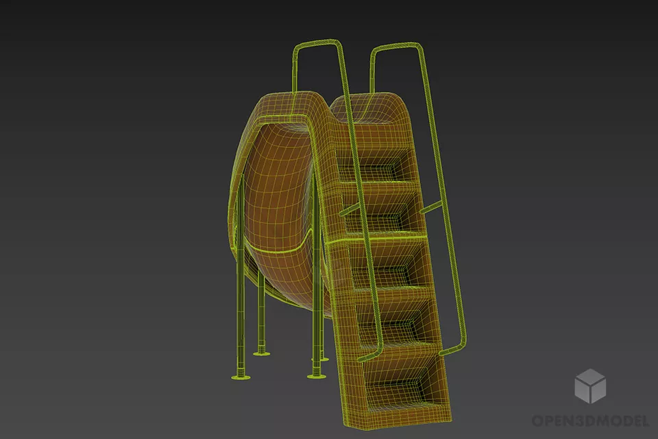 Outdoor Playground Kids Zone Slide 3d model 2