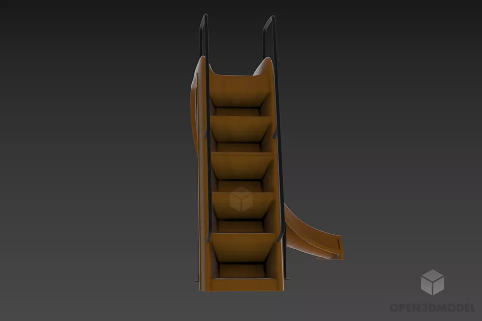 Slide Path Playground With Staircase 3d model
