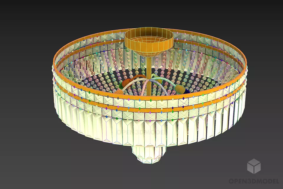 Boutique Crystal Pendant Lamp 3d model 2