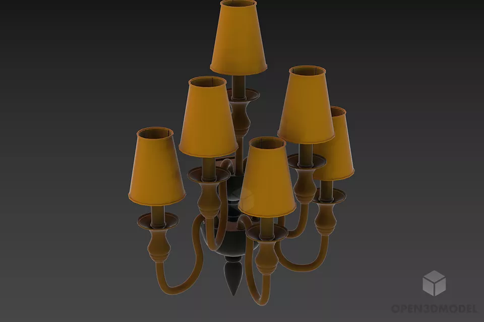 High Floor Lamp Tripod Stand 3d model