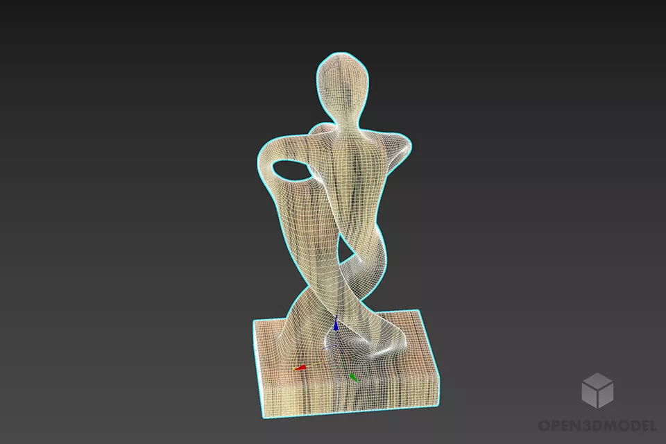 Abstract Human Dancing Pose Figurine 3d model 2