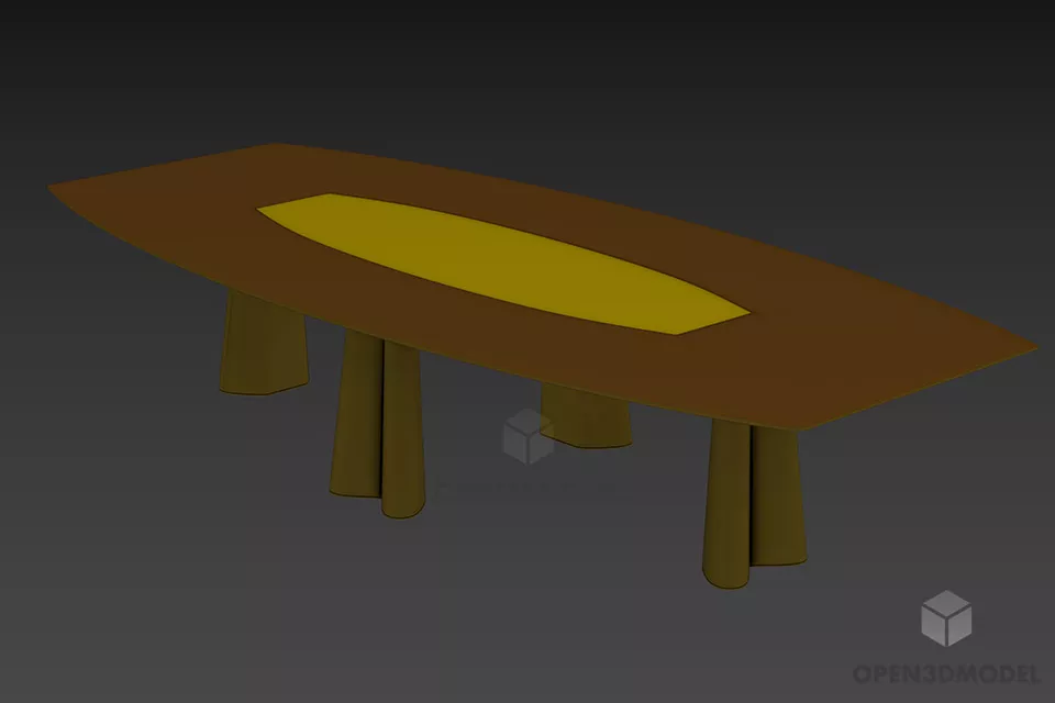 Walnut Table Luxury Style 3d model
