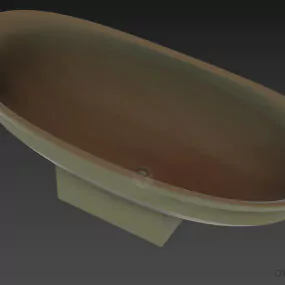 Smooth Bathtub, Modern Curved Bathtub 3d model