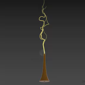 Art Vase With Dry Branch Decorative 3d model