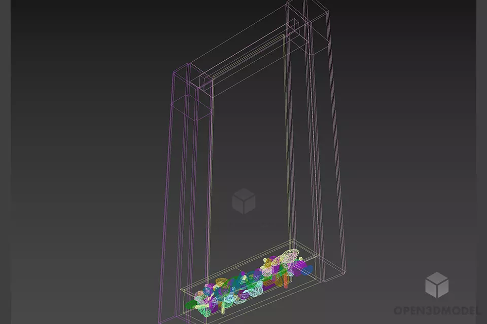 Glass Frame With Waterfall Effect 3d model 2