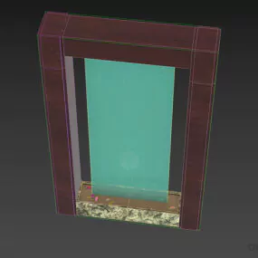 Glass Frame With Waterfall Effect 3d model
