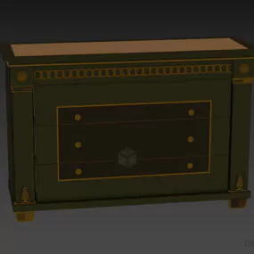 Premium Brown Wood Locker, Antique Locker 3d model