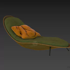 Lounge Chair, Relax Seat With Thin Upholstered 3d model