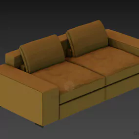 Leather Sofa Minotti, Modern Sofa Two Seaters 3d model